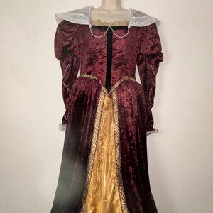 Elizabethan Renaissance Style Maxi Velvet Costume Theater Play Size Large L